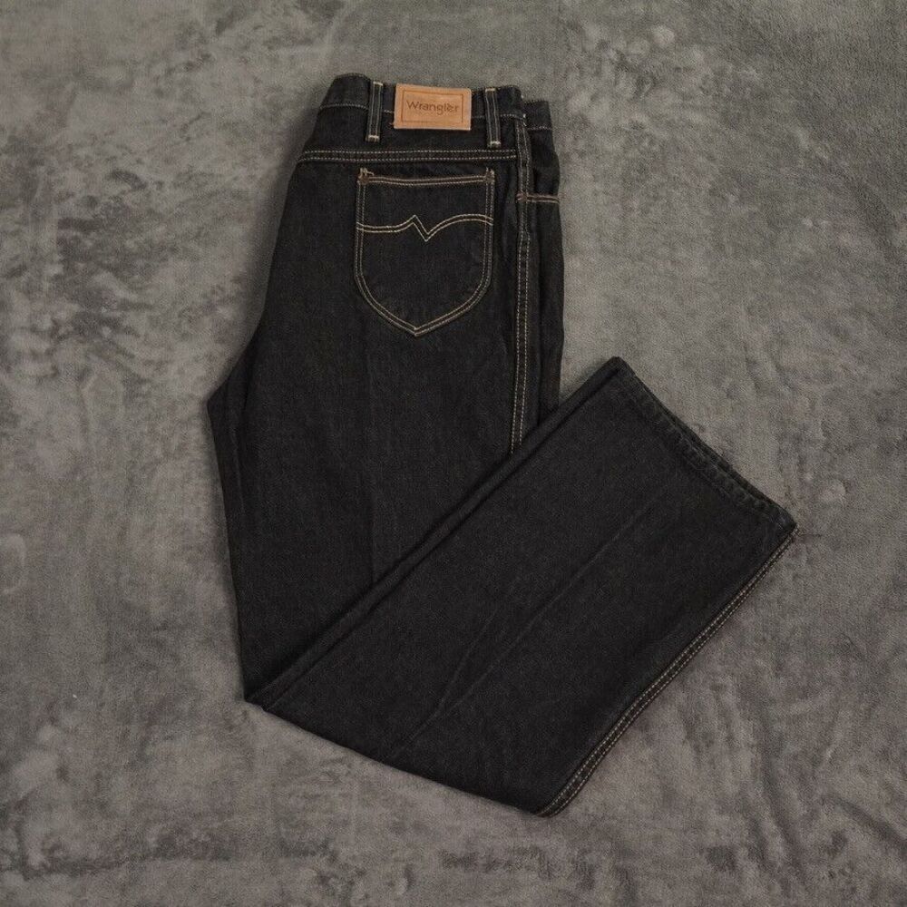 VTG Wrangler Jeans Mens 38 Long‎ Black (36x30) Designer Line Dance Rodeo Cowboy